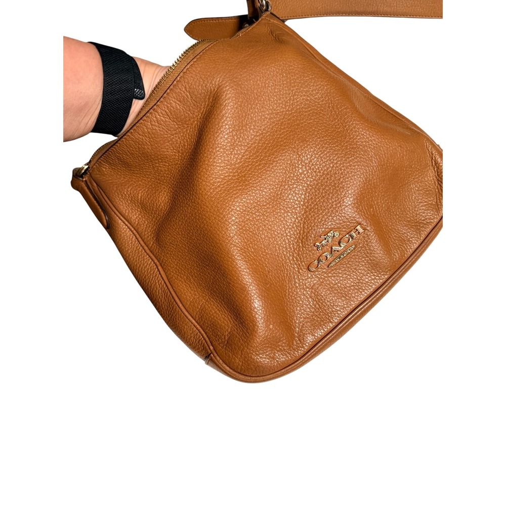 Coach Ellie File Bag Saddle Brown Pebbled Leather Crossbody Handbag C1648